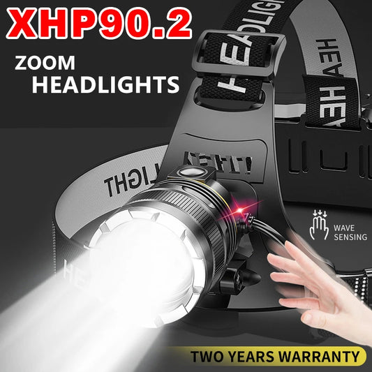 ZK40 High Power Headlamp Flashlight LED Torch Rechargeable Fishing/Camping Lantern