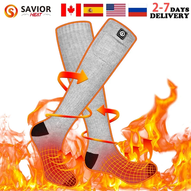 Savior Heat Battery Electric Heated Socks For Men/Women Rechargeable Thermal - My Store