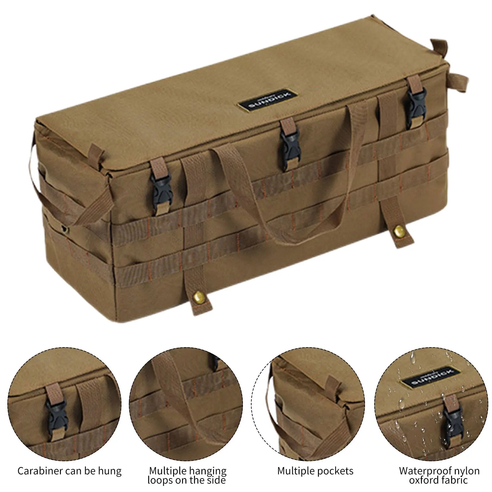 Camping Table Side Storage Bag Molle Waterproof Multifunctional Folding - My Store